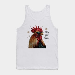 Rise and Shine - Rooster (with Black Lettering) Tank Top